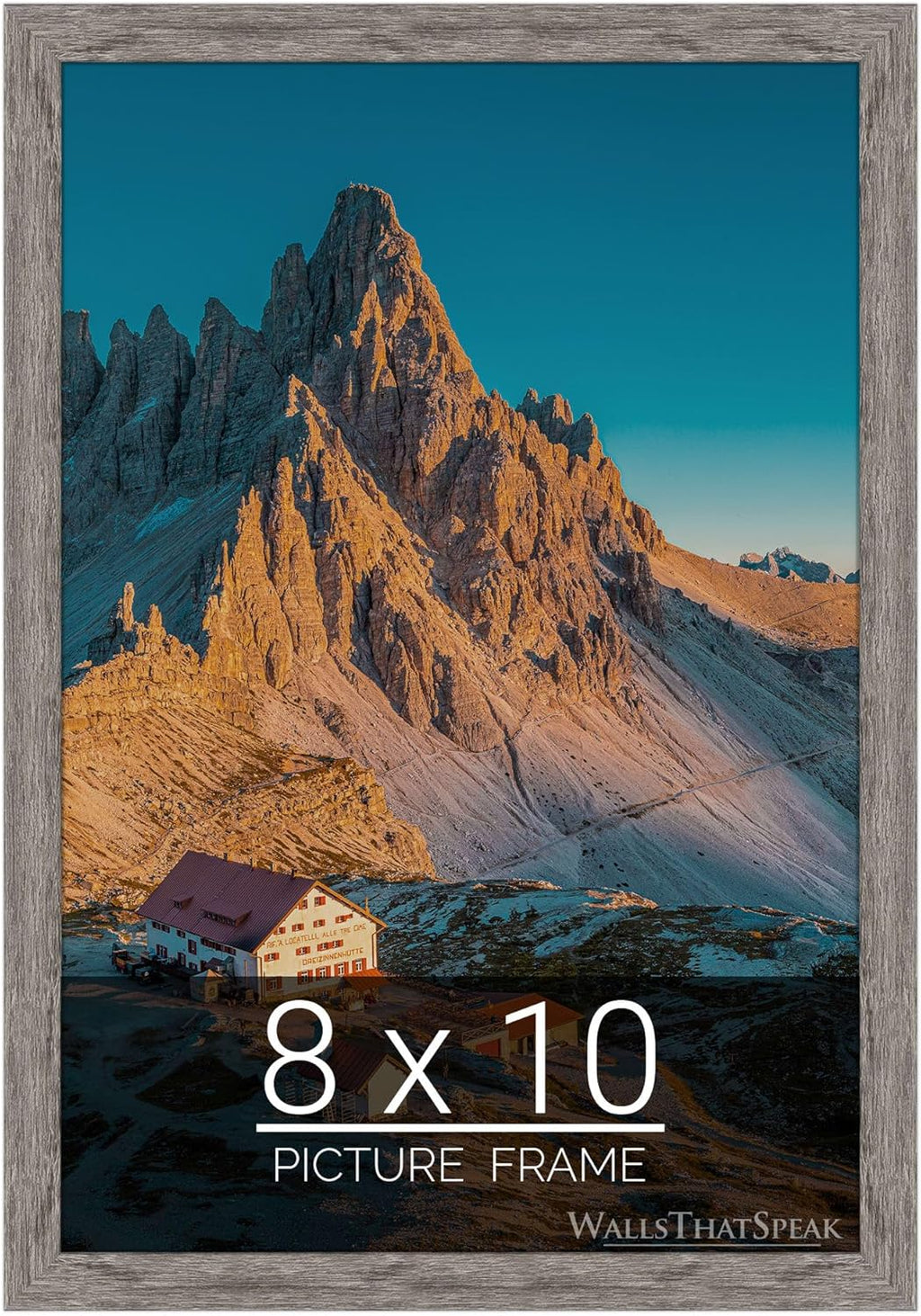 wallsthatspeak 8x10 Gray Barnwood Picture Frame for Puzzles Posters Photos or Artwork