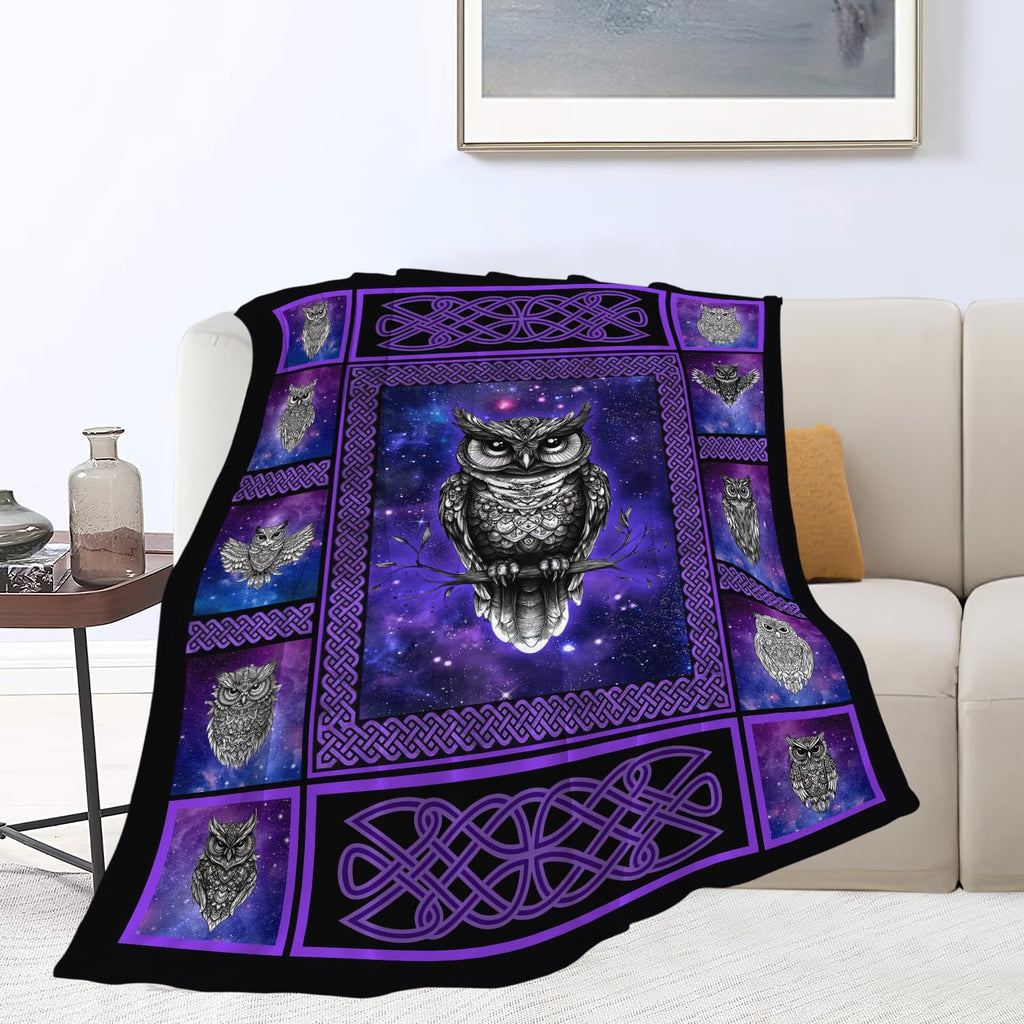 Owl Blanket Owl Throw Blanket Gifts for Women Girls Men Boys Kids Adults Super Soft Cozy Plush Fluffy Fuzzy Fleece Blanket Decor 60''X80''