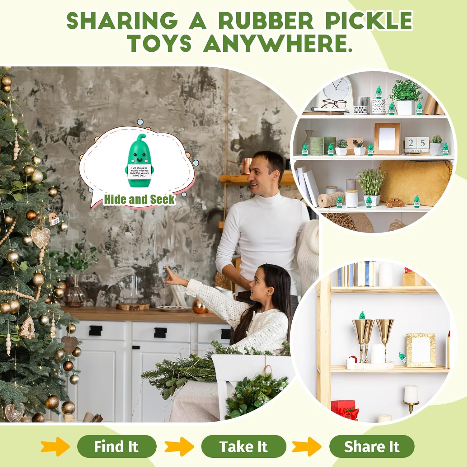 Gejoy 50 Pcs Mini Rubber Pickle Toys Positive Gifts Pickle Figures Decorations and Encouragement Birthday Motivational Gifts for Colleague Staff Teacher