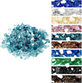 Onlyfire 10 pounds Fire Glass for Propane Fire Pit and Gas Fireplace, 1/4 Inch Reflective Firepit Glass Rocks for Fire Pit Table and Fire Bowl, High Luster Aqua Blue