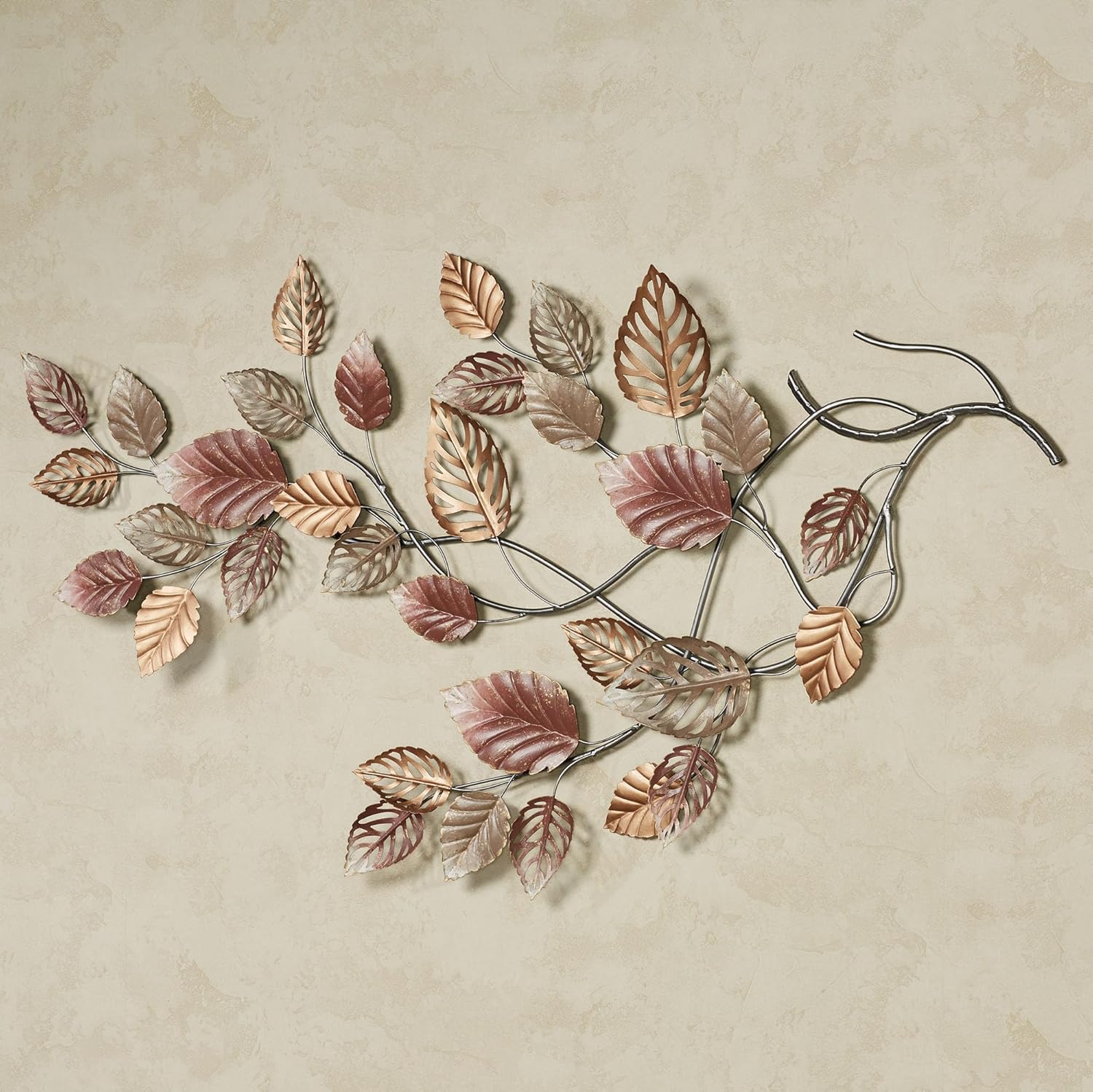 Touch of Class Swaying Leaves and Branches Metal Wall Art, 52 by 30 Inches, Earth Tones