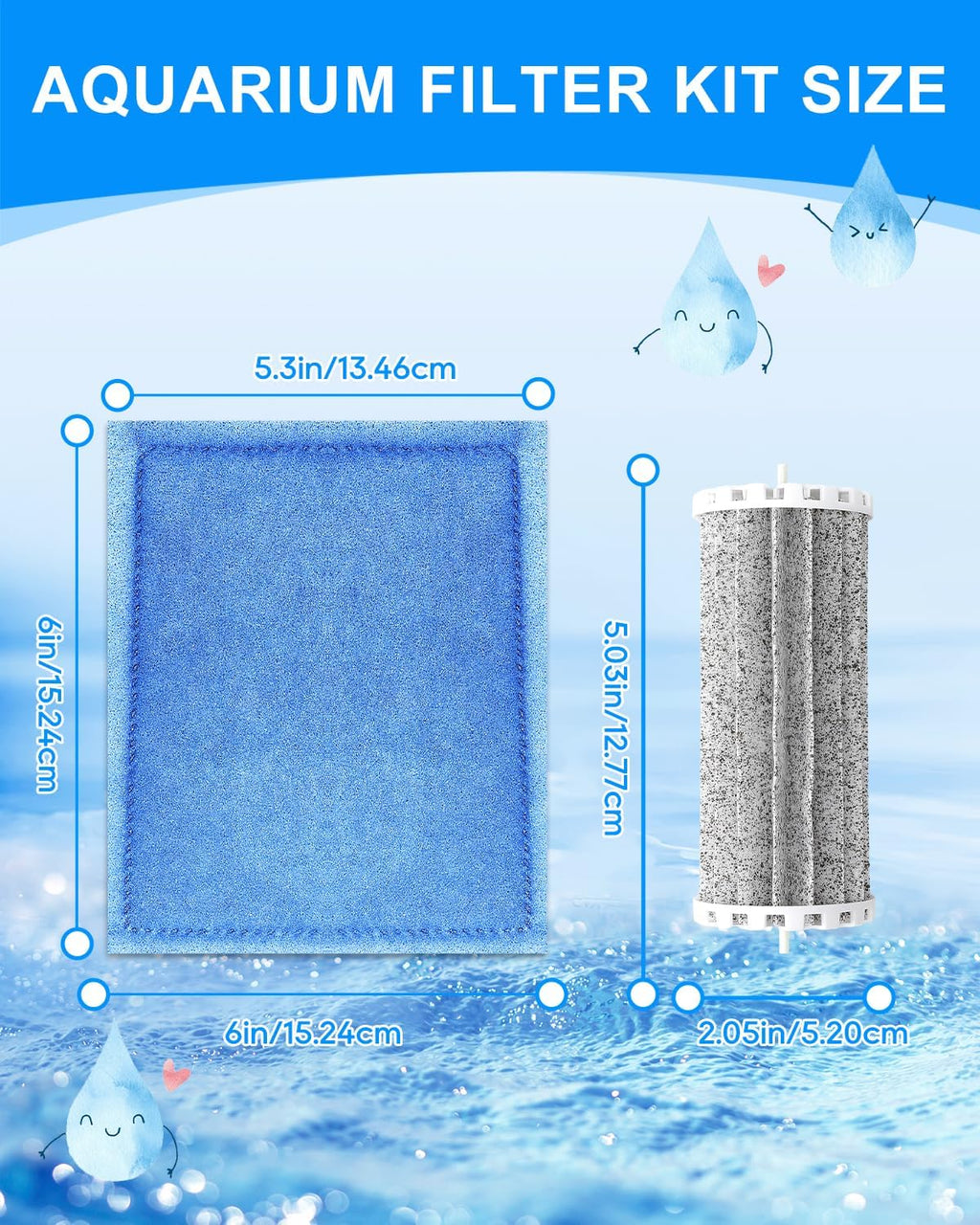 2+2 Pack Rite-Size C Aquarium Filters with Bio Wheel Aquarium Filter Compatible with Marineland Filter Penguin 200/200B/350/350B, Fish Tank Filters Replacement Kit