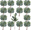 64 PCS Artificial Greenery Stems,Silver Dollar Eucalyptus Stems with 384 Eucalyptus Leaves White Seed Branches for Flower Arrangements,Wedding Bouquets
