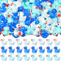 Realspring 200 Winter Mini Resin Snowflake Ducks Tiny Duck Figurines Bulk Cute Figures for Winter Christmas Miniature Landscape Garden Accessories Ornament Dollhouse Birthday Decor Party Favors
