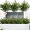 Artificial Outdoor Plants 12 PCS Fake Cedar Plants Plastic Faux Pinetree Stems Greenery Shrubs UV Resistant Colorfast Indoor Outdoor Christmas Home Decor for Windowbox Garden Porch Path