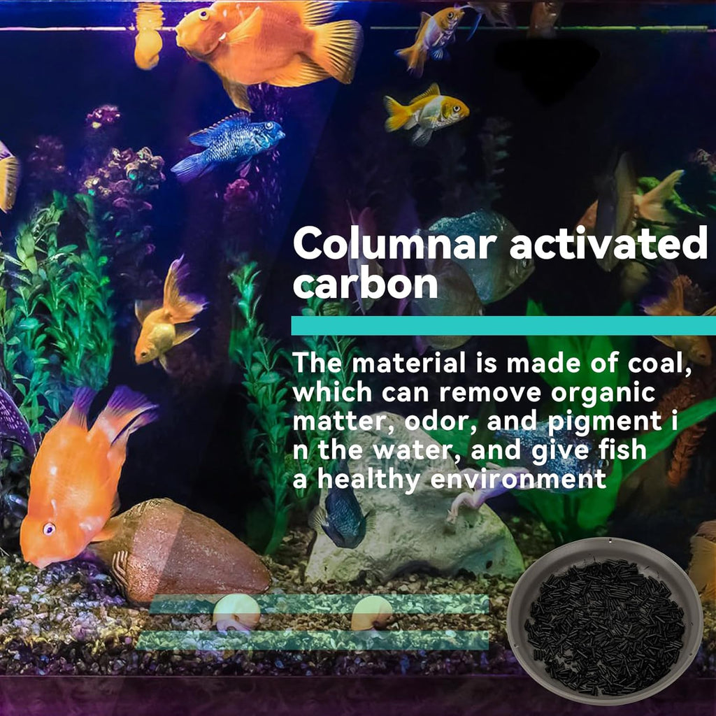 Sukh Activated Carbon Pellets - Activated Charcoal Bulk Carbon for Aquarium Charcoal Pellets for Waterbox Aquariums Pond Fish Tank (1.9, Pounds)