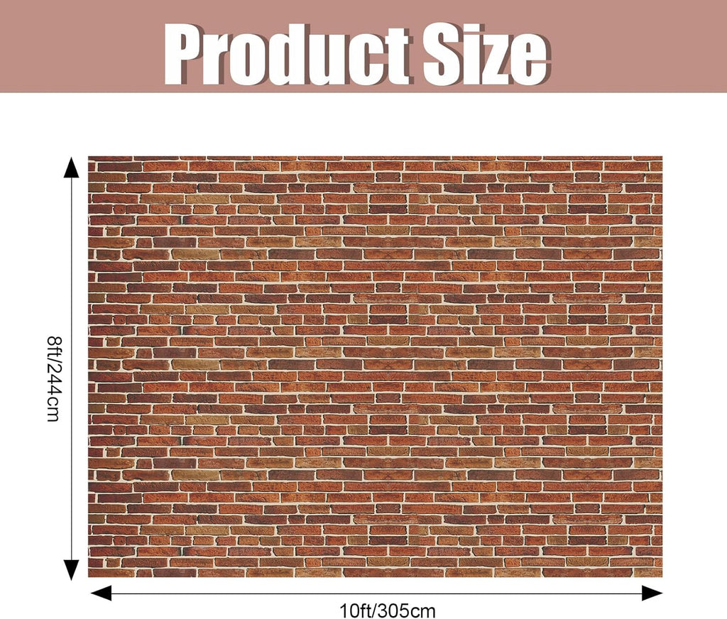 VitalCozy 10 x 8 ft Christmas Brick Wall Backdrop for Photography Polyester Fabric Brick Backdrop Photo Studio Props Banner for Graduation Newborn Birthday Party (Dark Red)