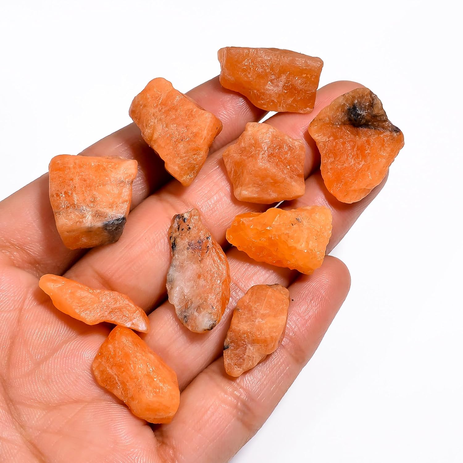 100 carats Raw Orange Triplite Stone Lot, Rough Gemstone, Natural Crystals, Chakra Crystals, Healing Stones, Wholesale Pack, Jewelry Making Supply, Supply, (6 to 8pcs)