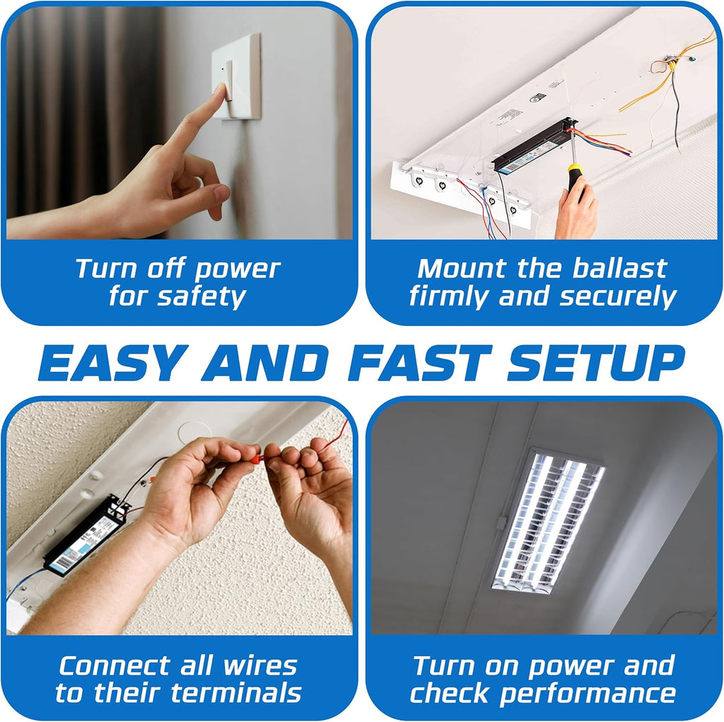 10 Pack - Replacement for ICN-2P32-SC 1 & 2 Lamp T8 Fluorescent Electronic Ballast - 120-277 Volt - Instant Start - UL Approved