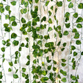 6 Pcs Artificial Hanging Plants Watermelon Leaf Vines With 60 Warm Lights,Watermelon Vine Leaves,Fake Plant Vine Hanging Garland for Wall,Party Wedding,Home,Kitchen,Indoor and Outdoor Decoration