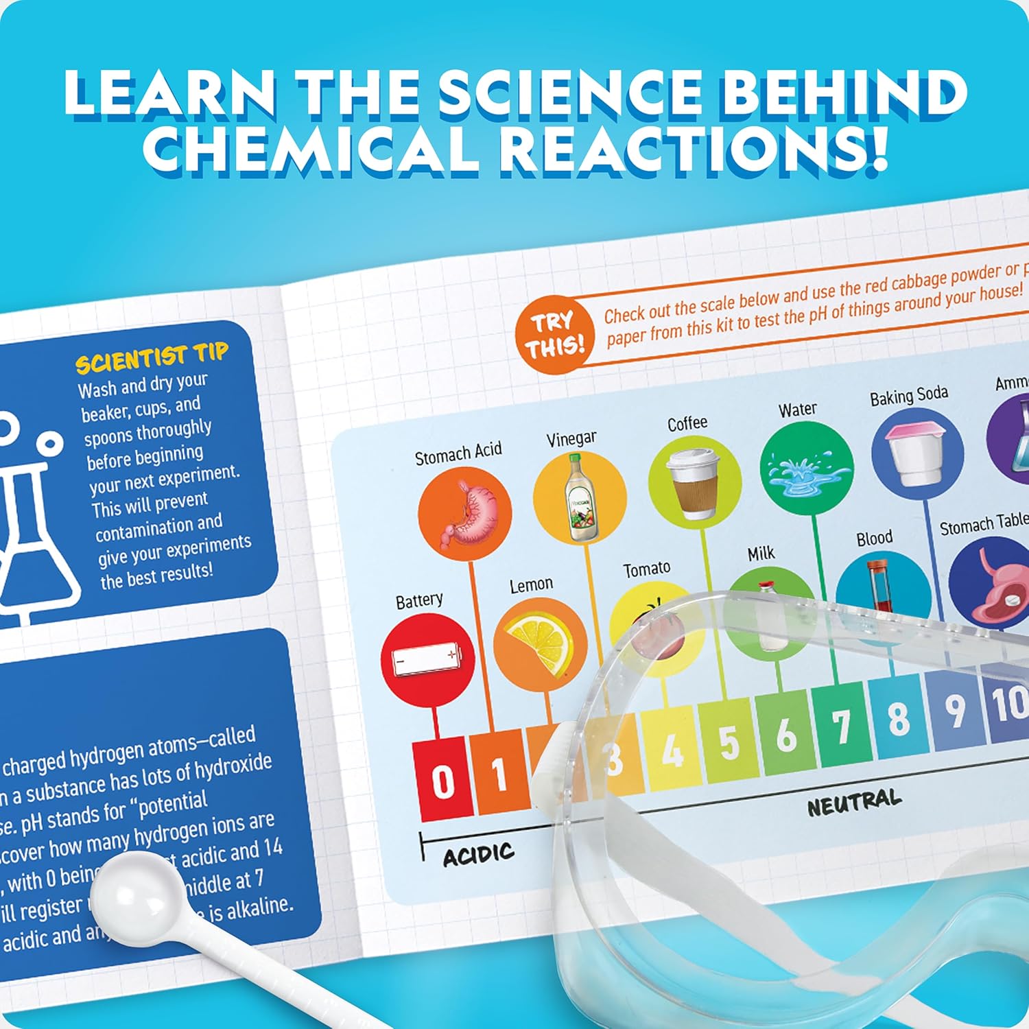 National Geographic Amazing Chemistry Set - Chemistry Kit with 100+ Science Experiments Including Crystal Growing and Reactions, Science Kit for Kids, STEM Gift for Boys and Girls (Amazon Exclusive)