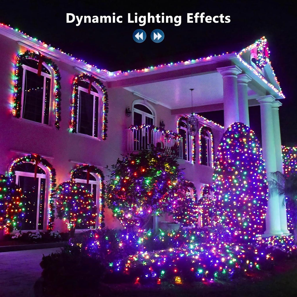 BrizLabs RGB Christmas Lights, 33FT 100 LED Color Changing String Lights with Remote, Dimmable Mini Xmas Light, USB Decorative Light String for Xmas Halloween Mardi Gras Tree Holidays Party Decor