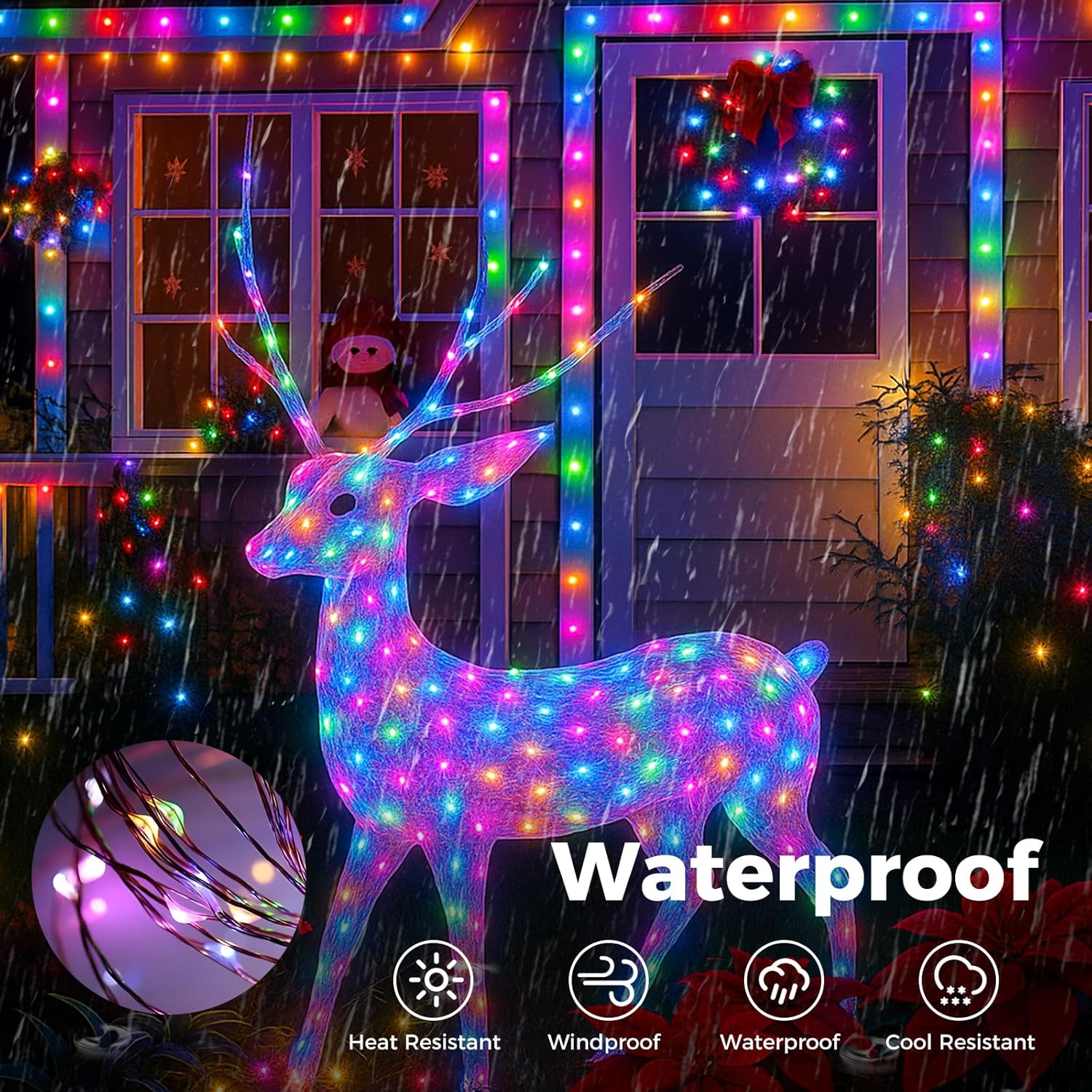 btfarm Fairy Lights Plug in with Remote, 66FT 200 LED Outdoor Twinkle Lights Waterproof with Timer, 8 Modes Indoor String Lights for Bedroom Patio Garden Wedding Christmas Decoration, Multicolor