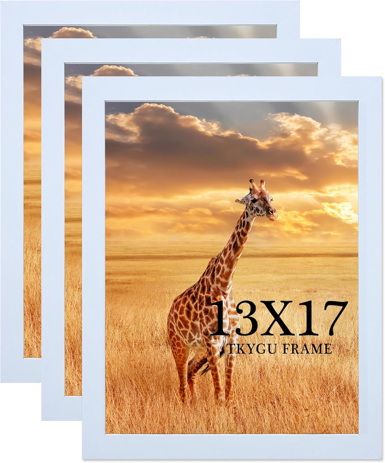 13x17 Picture frame Set of 3, wooden frame white for 13 x 17 Inch Picture Poster Photo with Durable Shatter Resistant Plexiglass,Wall Gallery 13 by 17 frame for Wall best gift