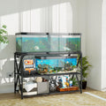 55-75 Gallon Fish Tank Stand, 49.2 x 19.7X 31.5 Inch,Industrial Aquarium Stand with Power Outlet and Switch, Turtle Tank, Reptile Terrariums and Breeder Tank Stand, Black