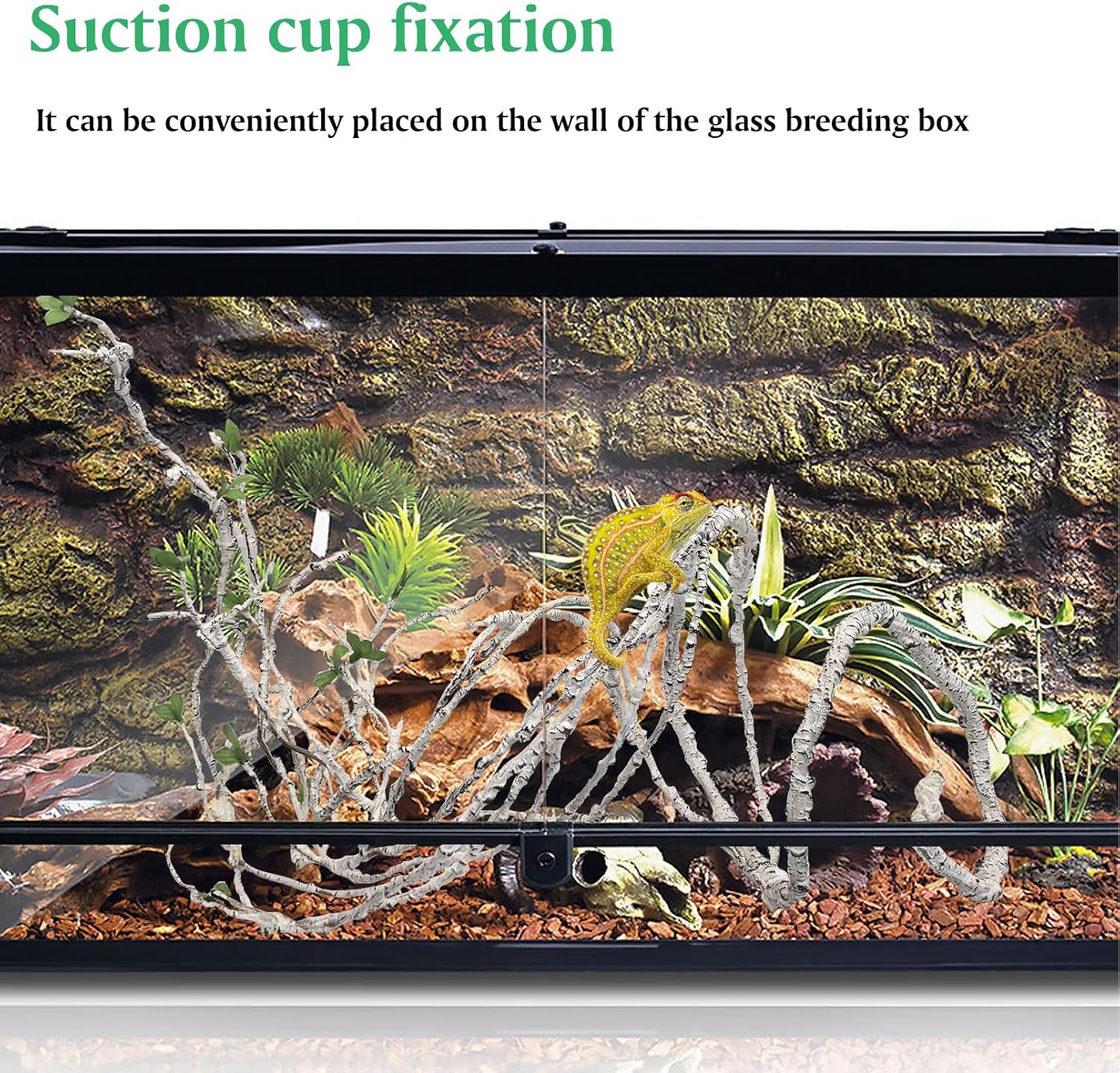 PINVNBY 3PCS Reptile Plants, Reptile Fake Hanging Plants for Bearded Dragon Tank Accessories, Terrarium Vines Flexible Climbing Artificial Leaves, Terrarium Decor for Leopard Gecko Lizard Snake