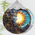 Christmas Ornament, 2025 Ornaments for Christmas Tree, Stained Glass Hanging Ornament, Holiday Ornaments, Unique Gift Idea - Sun and Moon Together