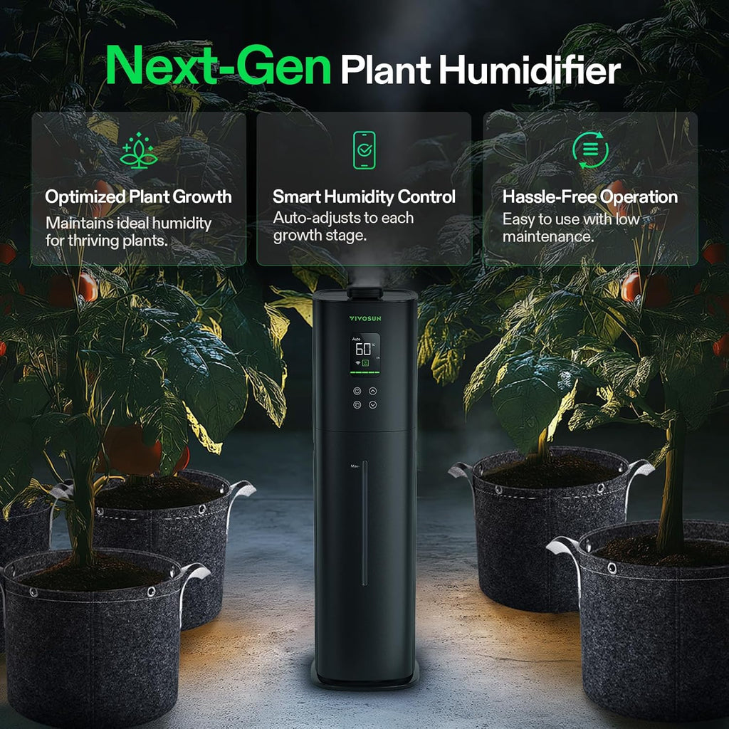 VIVOSUN AeroStream H09 Intelligent Wi-Fi Humidifier, 2.38 Gal / 9 L Humidifier with Temp & Humidity Probe, Smart Remote Control, Designed for Growers