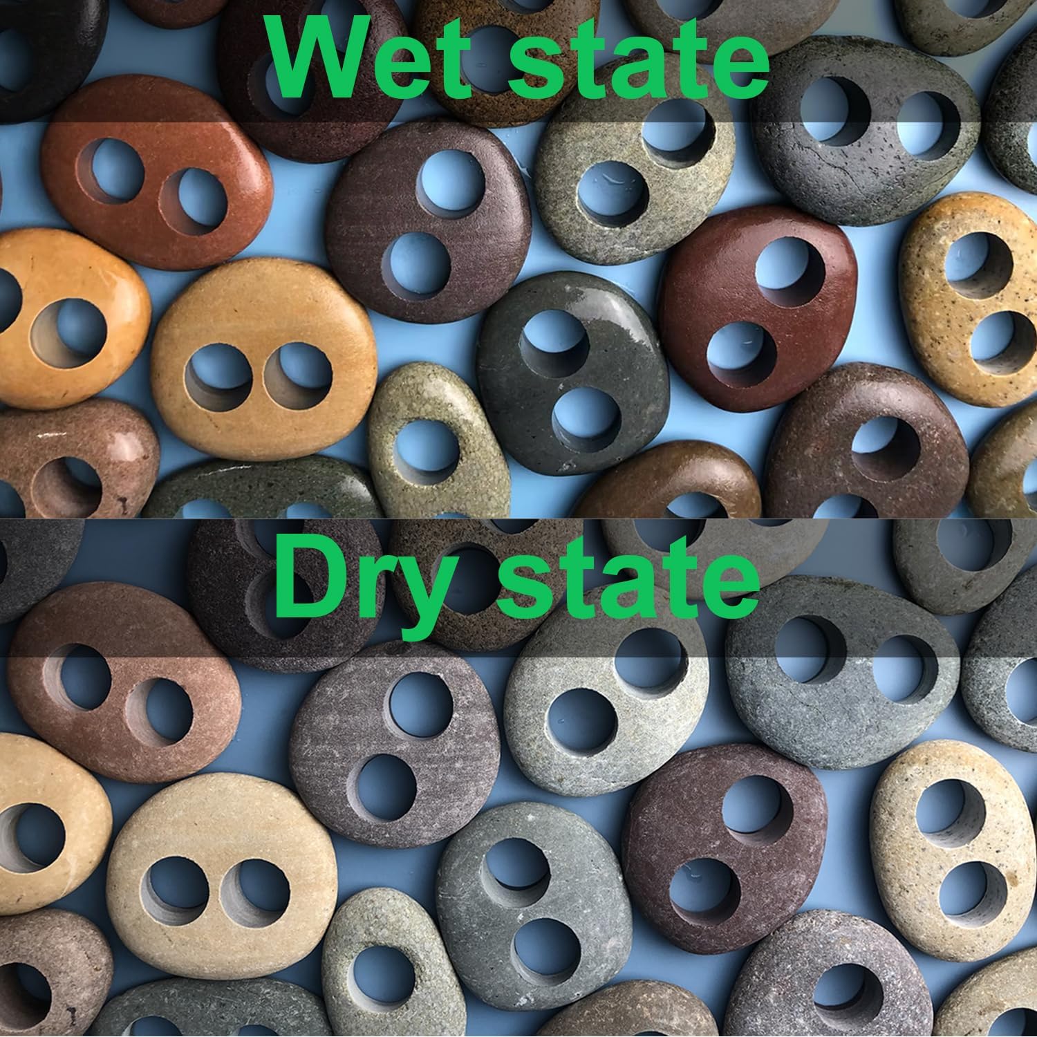 Natural River Stone Plant Weights for Aquarium, Handmade Pebble Anchors for Aquatic Plants, Fish Tank Decorations, Unique Shape & Size, Landscape Plant Weights (1.2″ Hole 5pcs)