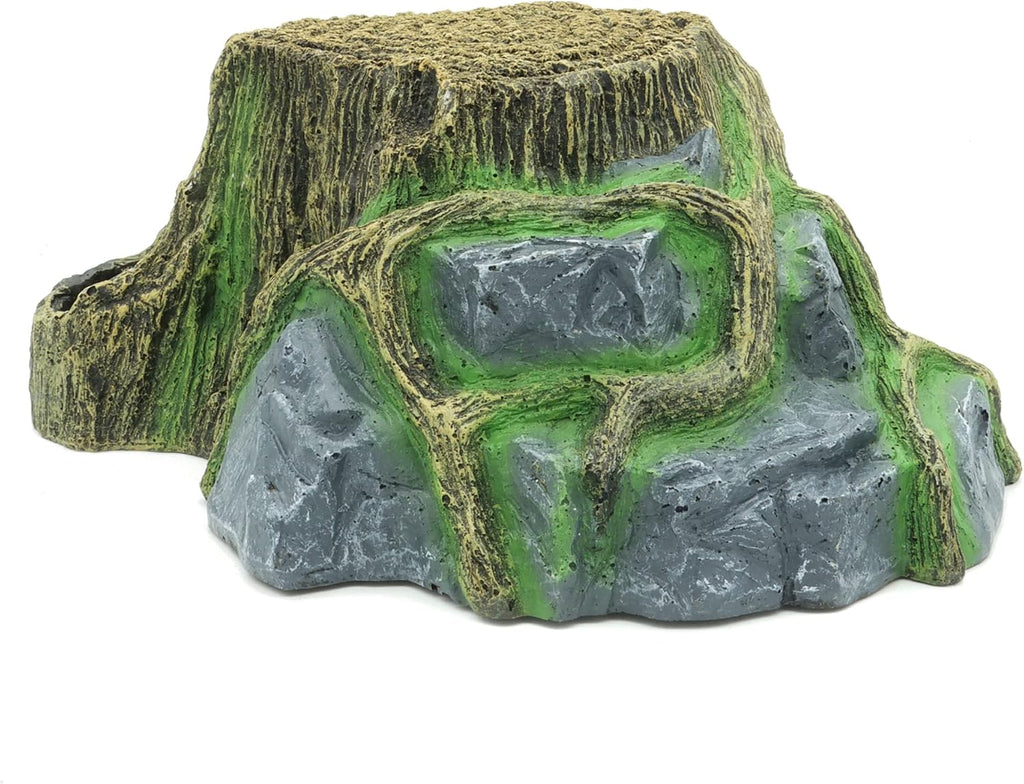 JIHAQUA Resin Large Turtle Tank Accessories Reptile Hideouts Cave Habitat Decor for Gecko Leopard Lizards Toad