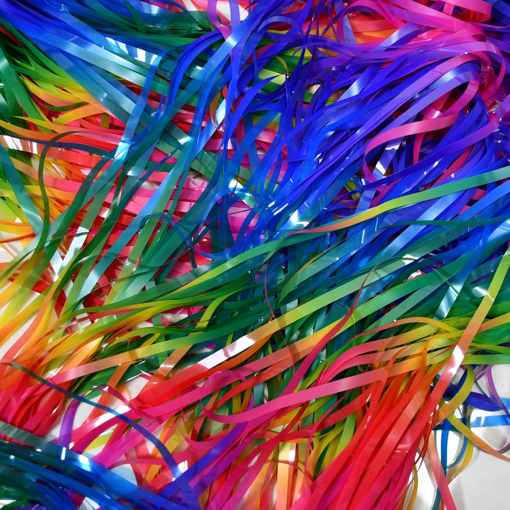 BRAVESHINE Tinsel Foil Curtains - 2 Pack Colorful Party Streamers Fringe Backdrop for Christmas/New Years/Doorway/80s/90s/Dance/Bachelorette/Engagement/Rainbows-theme/Candy/Kids Birthdays Decorations