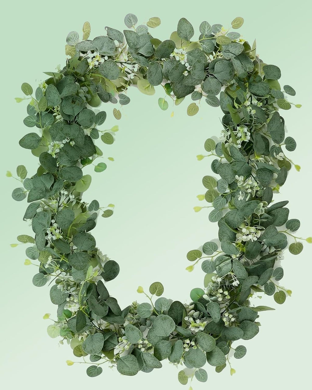 Eucalyptus Garland 6FT Artificial Ivy Greenery Fake Silver Dollar Eucalyptus Leaves Vines Table Decor Green Vine Spring Artificial Vines for Home Mantle Party Decor Indoor/Outdoor (1)