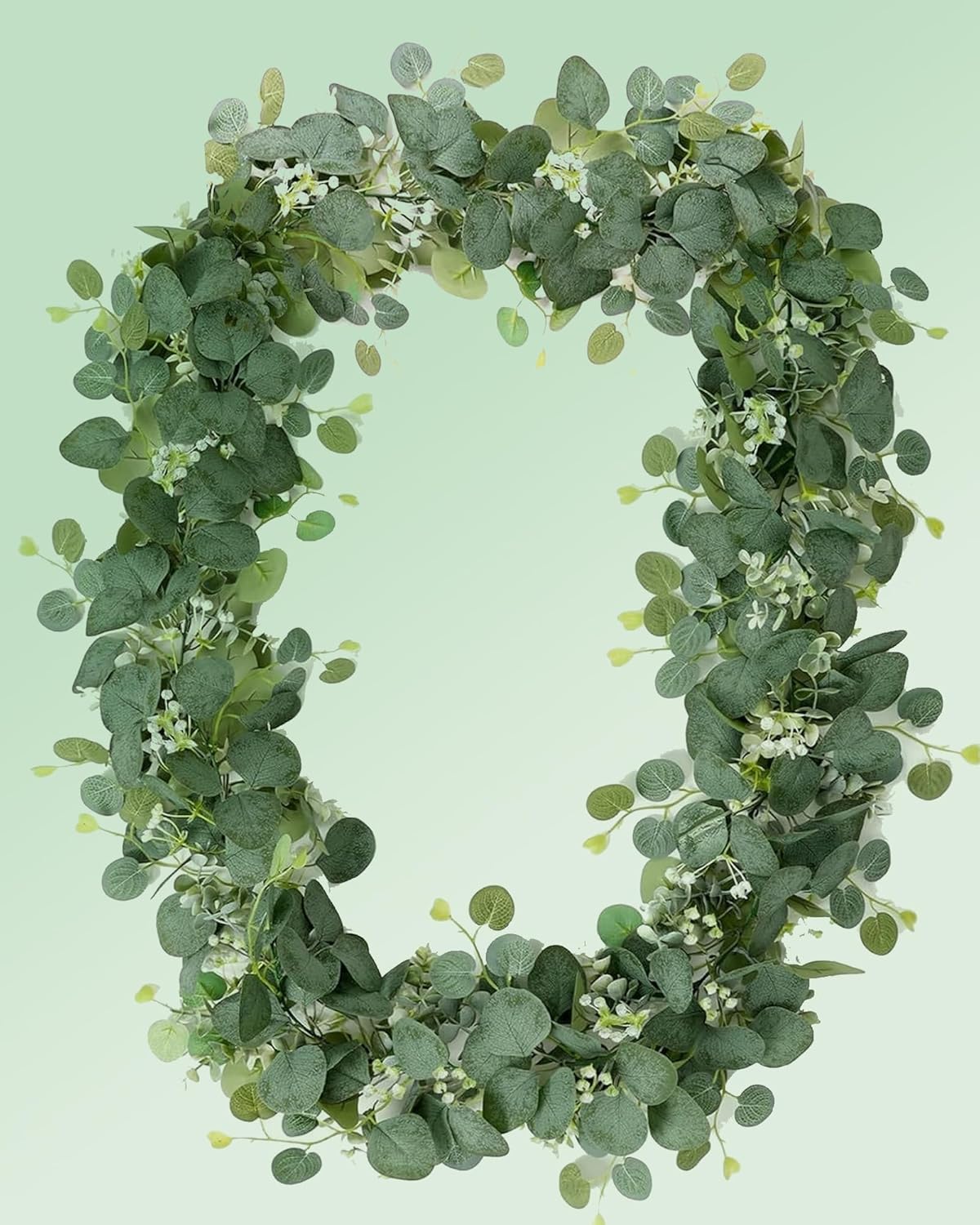 Eucalyptus Garland 6FT Artificial Ivy Greenery Fake Silver Dollar Eucalyptus Leaves Vines Table Decor Green Vine Spring Artificial Vines for Home Mantle Party Decor Indoor/Outdoor (1)