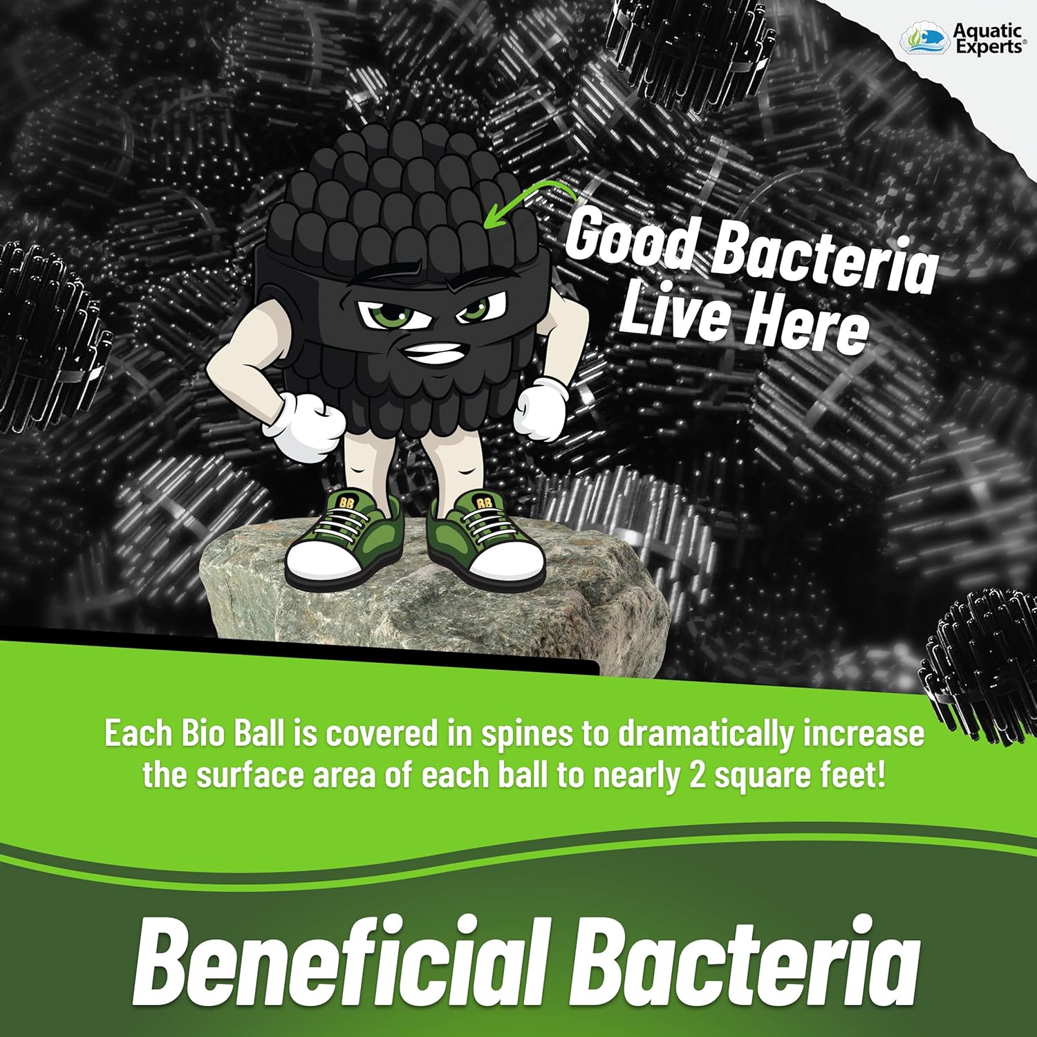 Aquatic Experts Bio Balls Filter Media Bulk, 1.5 Inch Large Bio Balls for Pond & Aquarium Filters, Pond Filter Media for Outdoor Ponds, (Bio Ball Bundle, 1.5 Inch)