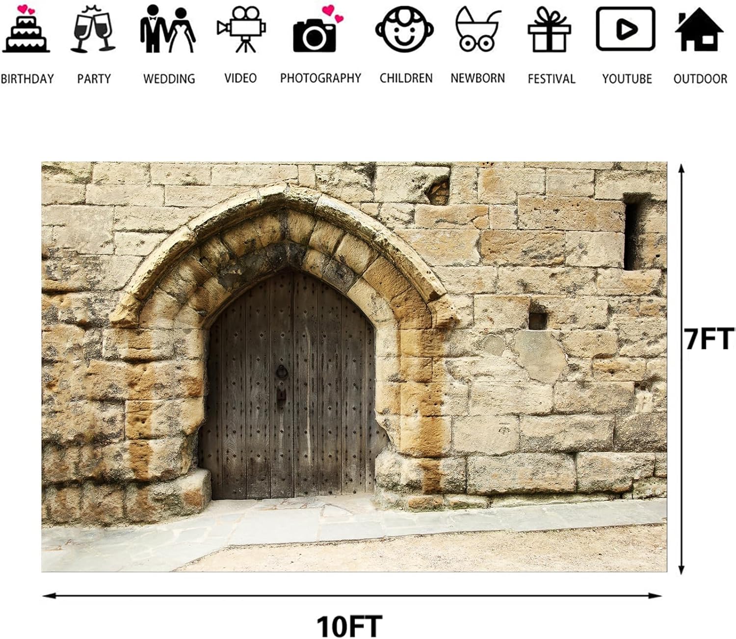 Stone Wall Backdrop Ancient Jerusalem Buildings Backdrops, 10x7ft, Old City Jerusalem Israel Cityscape Photography Background Party Supplies Room Decor Banner Photo Booth Props BJOKPR0616