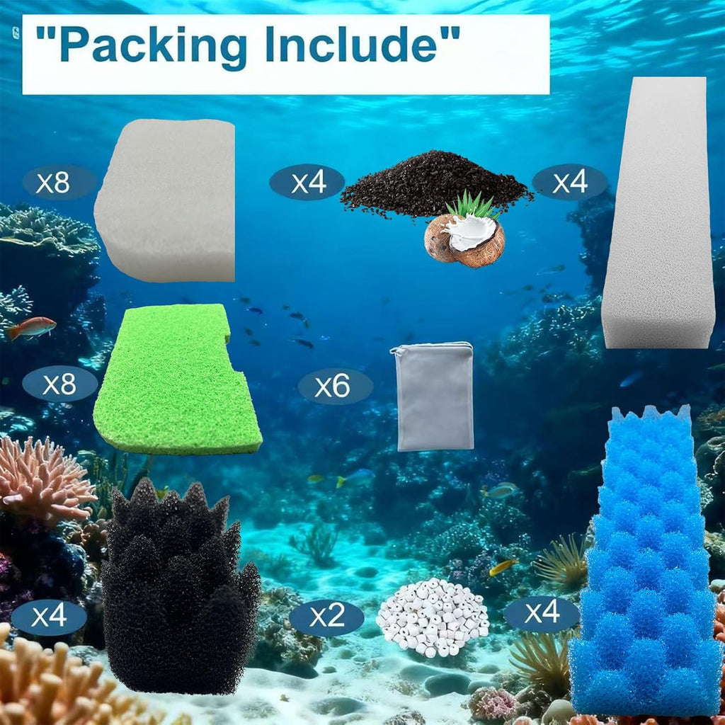 40 Packs 406/407 Canister Filter Replacements Compatible with Fluval 406/407 Aquarium Filters. Includes Filter Media Set with biofoam, Activated Carbon, and Ceramic Rings. Upgraded Version