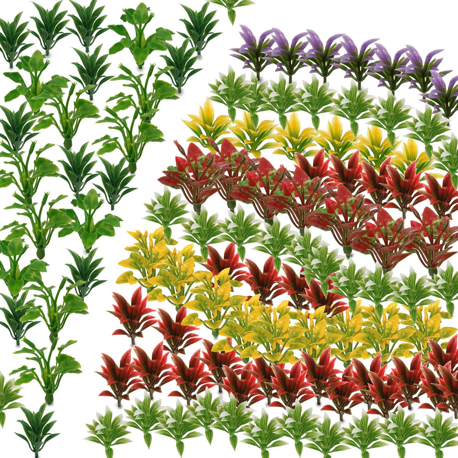 Mini Model Grass, 200 Pcs, Mixed Model Plants, Miniature Plants for School Project DIY Miniature Colorful Flower