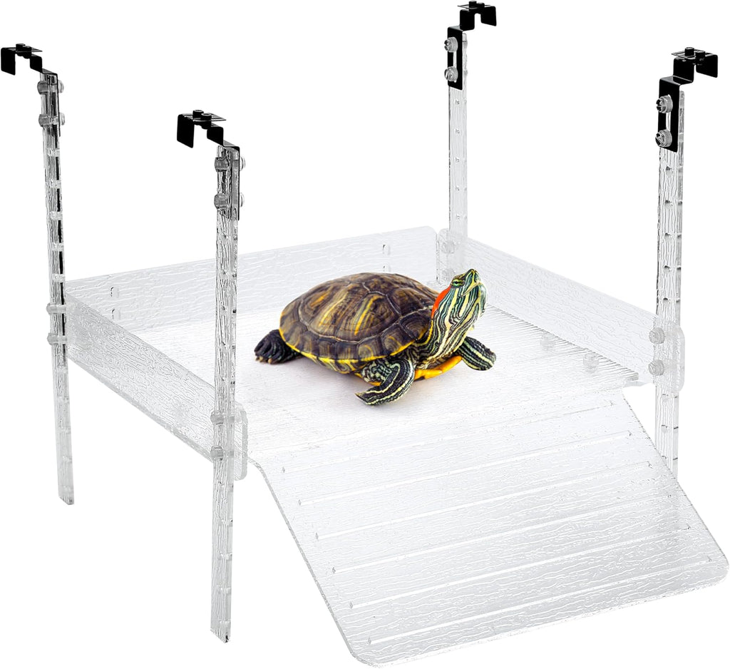 Hanging Turtle Basking Platform for Aquatic Turtles 40 Breeder 75 Gallon, Aquatic Reptile Ramp Dock, Turtle Terrace, Turtles Tank Accessories