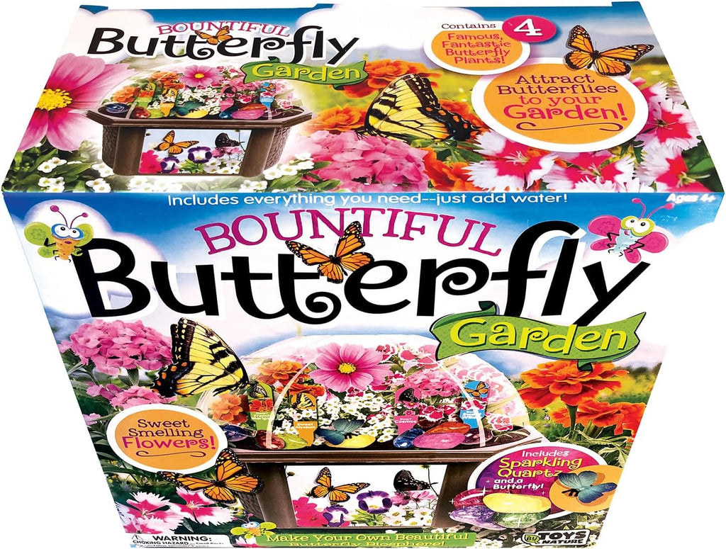 Toys by Nature Biosphere Terrarium Starter Kit, Complete Supplies Included to Grow Your Own Enchanting Garden and Indoor Plants! (Bountiful Butterfly Garden)