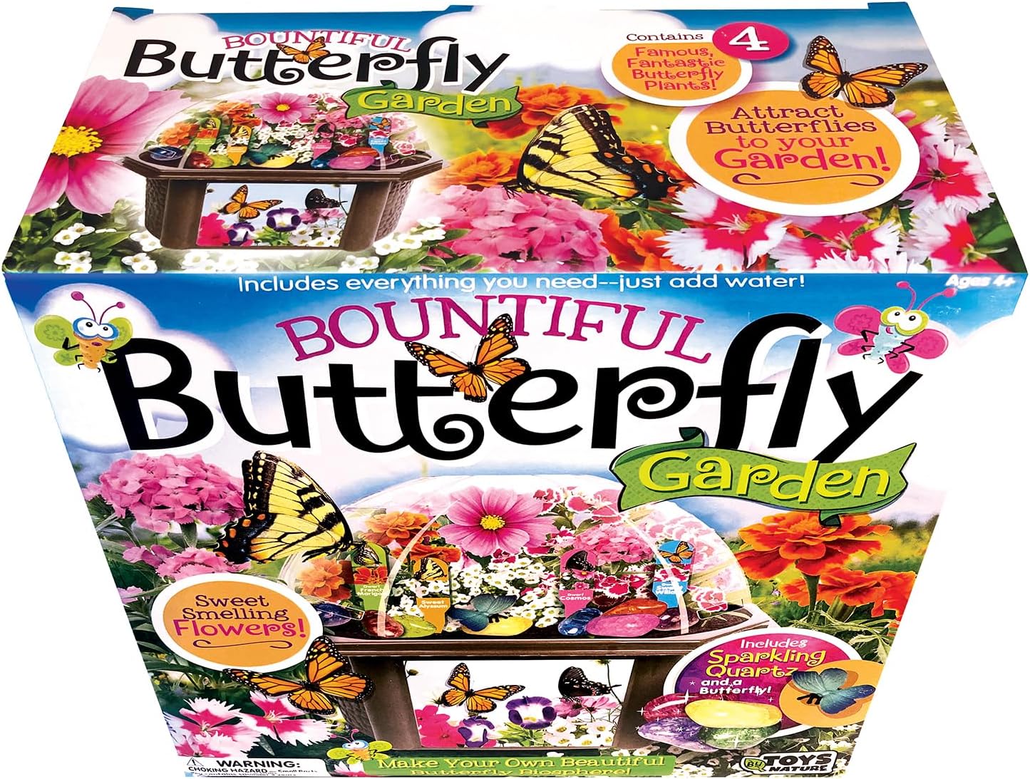 Toys by Nature Biosphere Terrarium Starter Kit, Complete Supplies Included to Grow Your Own Enchanting Garden and Indoor Plants! (Bountiful Butterfly Garden)