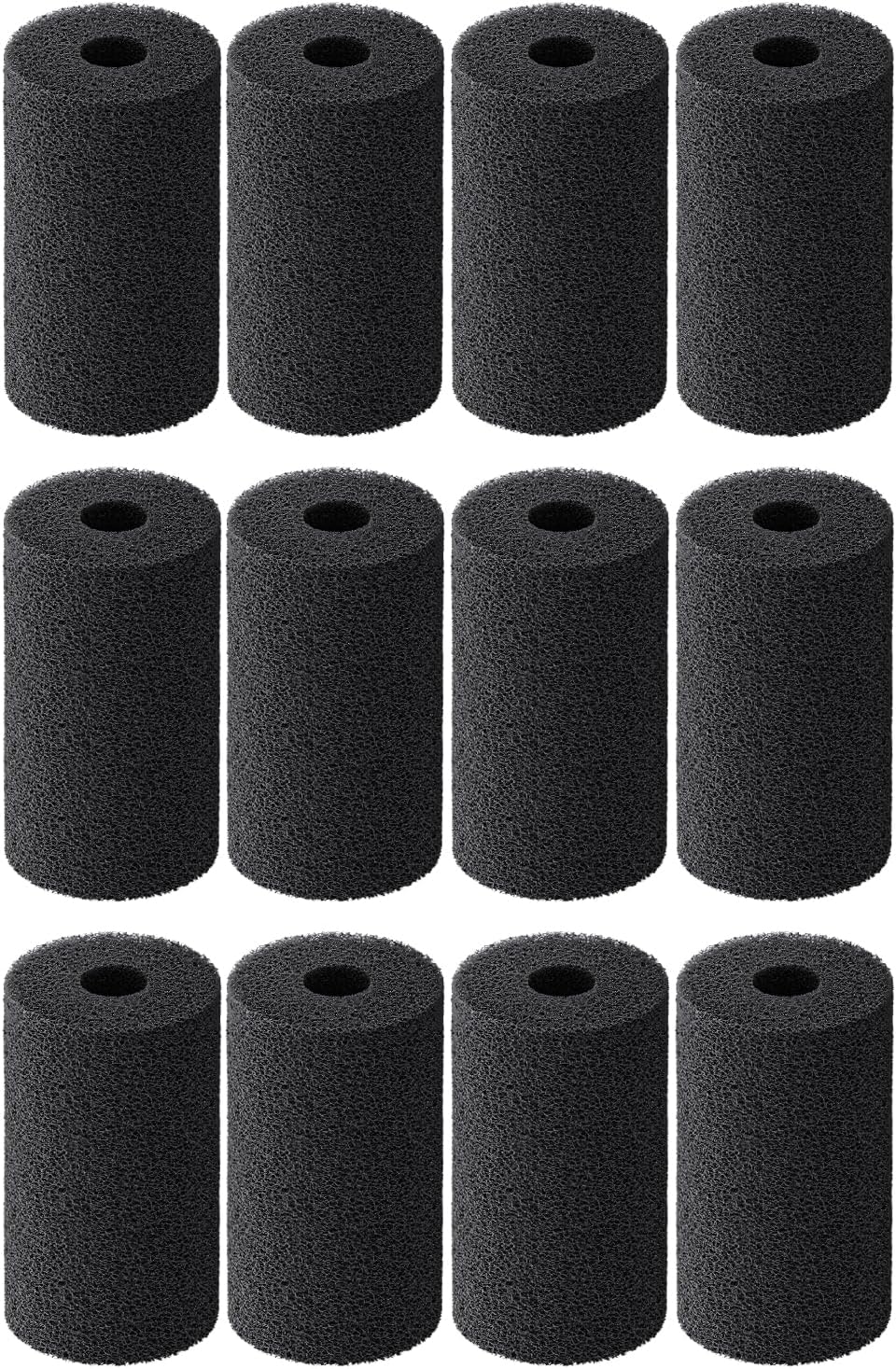 Pawfly 12 Pack Pre-Filter Sponge, Aquarium Filter Sponge 0.4" Intake Sponge Foam Roll for Small Fish Shrimp Fry Fish Tank Covers Accessories