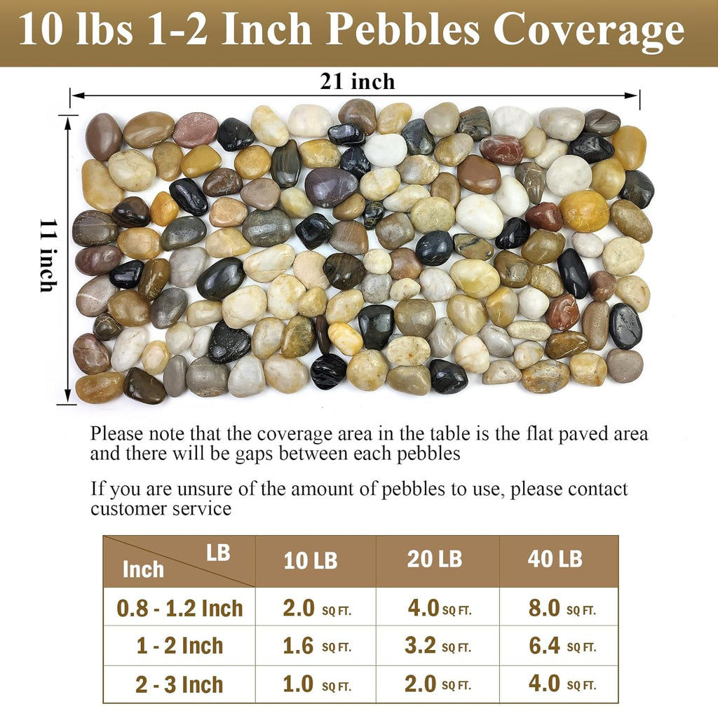 5 lbs River Rocks Pebbles for Indoor Plants, Decorative Mixed Color River Rocks for Potted Plants Landscaping Fish Tank Patio Garden Vase Fountain and Outdoor Decorative Stones