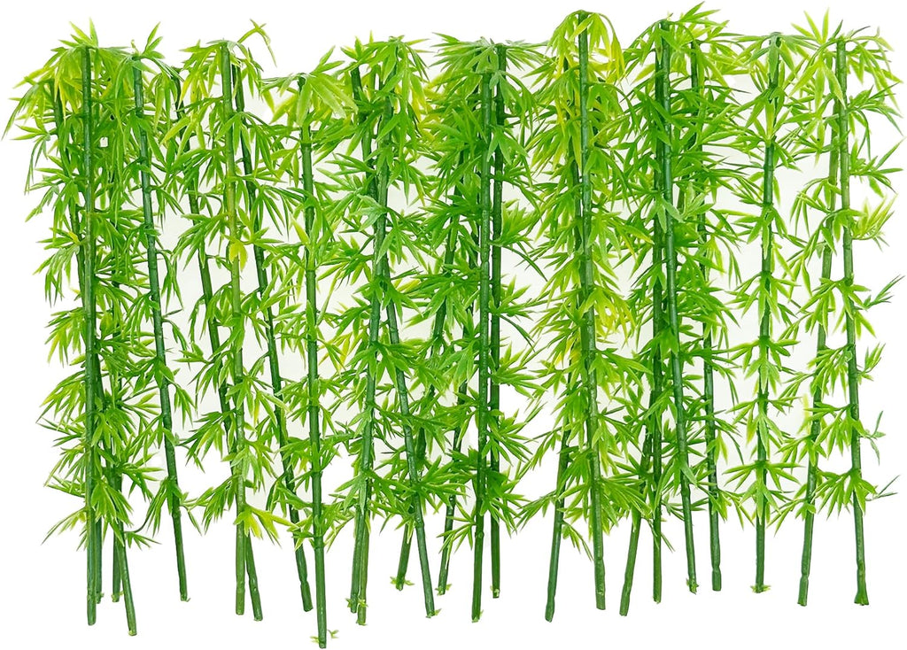 Woohome Model Miniature Bamboo Trees, Green Plastic Bamboo Trees for Building Model, Home Miniature Landscape Landform Diorama Project, 50 PCS, 4.72’’