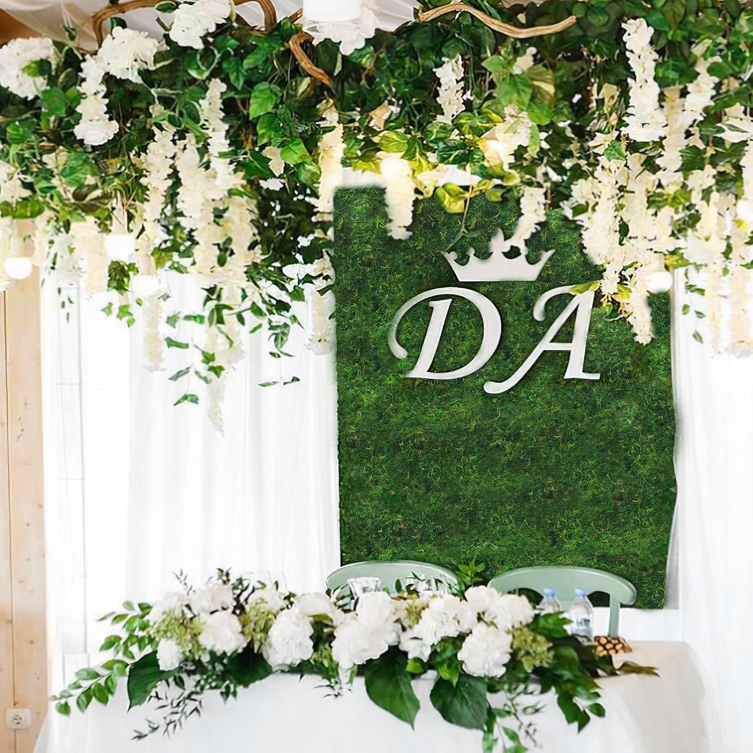 FAICOIA Moss Table Runner Dried Moss for Crafts Green Moss Roll for Fairy Gardens Wedding Woodland Decor 12" x 60" Preserved Moss Mat for Table Decoration Moss Carpet for Moss Grass Wall 30x153cm