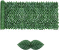 Artificial Ivy Privacy Fence Screen,39.4" X 99" UV-Anti Fake Leaves Plant Vine,Privacy Hedges Wall for Indoor Outdoor Garden Backyard Decor,Color Green Pineapple Leaves