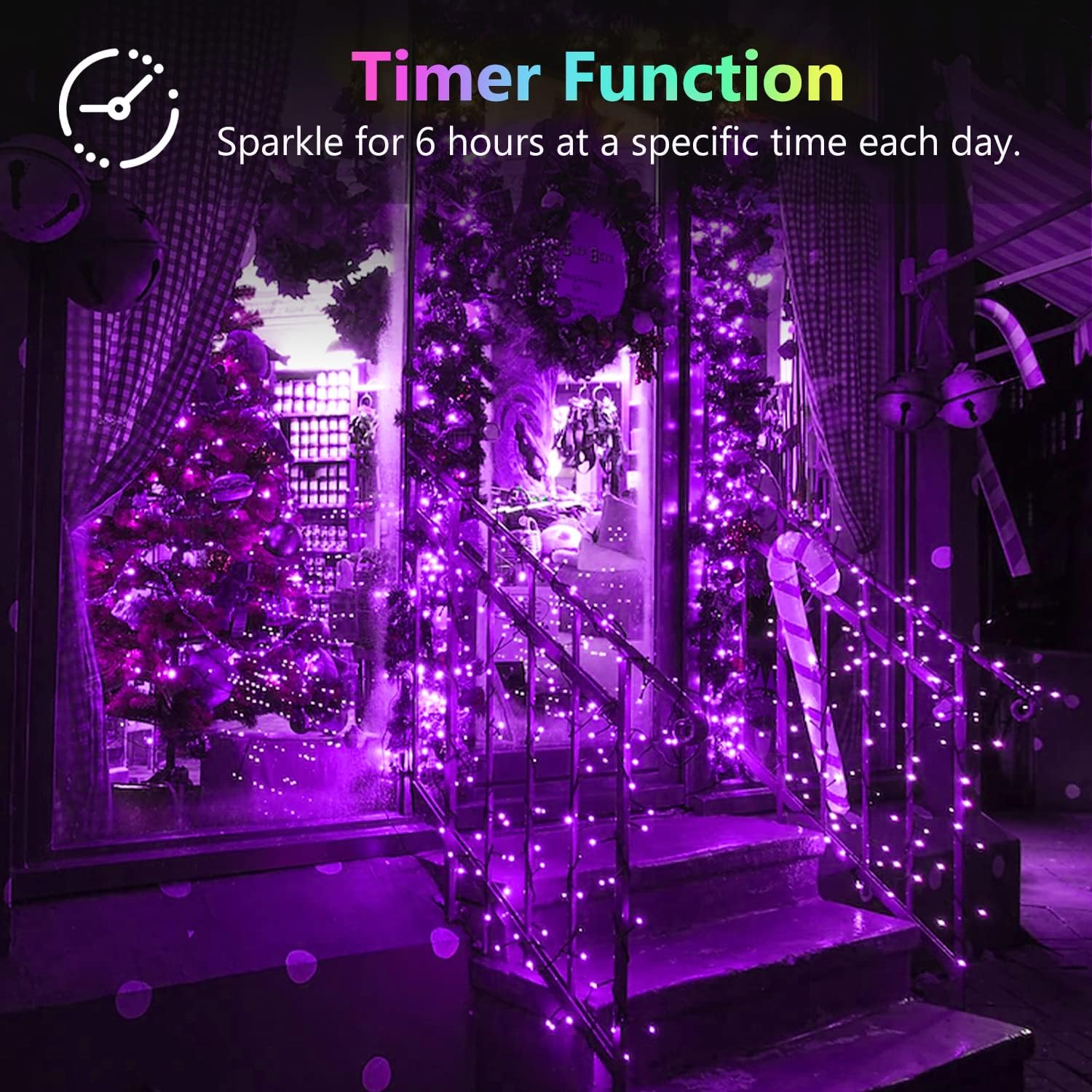 4 Pack 20FT 60LED Christmas Battery Operated Fairy Lights with Timer, Waterproof Battery String Lights Outdoor Indoor, Battery Twinkle Lights for Bedroom Wedding Birthday Party Christmas(Purple)