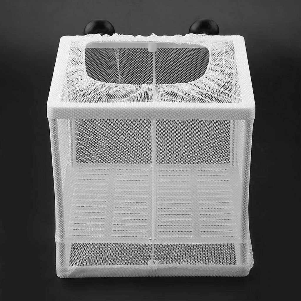 Still Awake Aquarium Fish Breeder Box, Hatching Box, Juvenile Fish Spawning Incubator, Water Isolation Net Hatcher, Nylon Mesh Fish Fry Hatchery Breeder Box Separation Net（White 3 Rooms S）