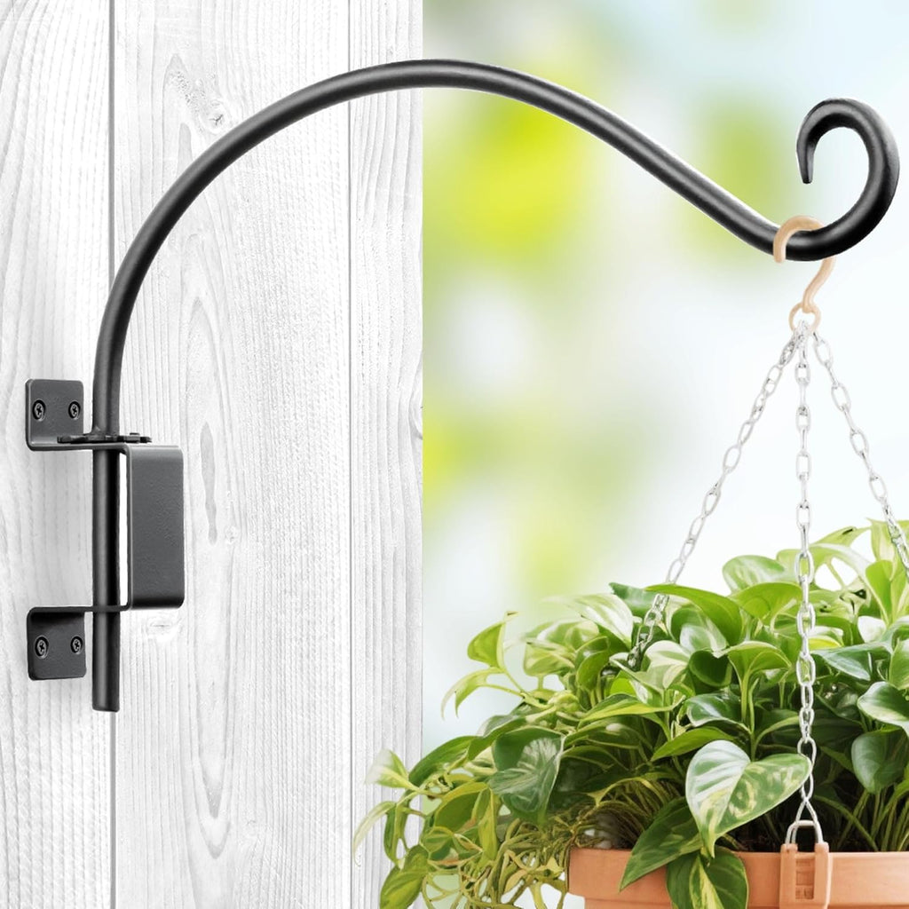 Swivel Hanging Plant Bracket Outdoor: Long Bird Feeder Hanger Bracket for Tree - Wall Mount Swivel Hook for Hummmingbird 22Inch