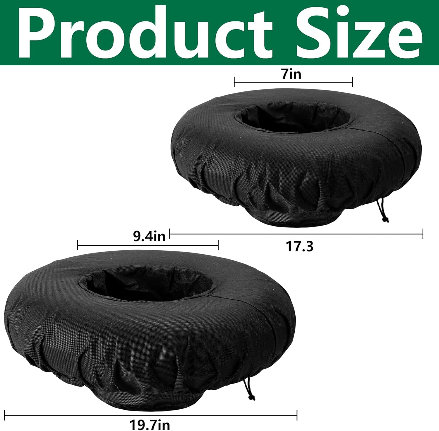 DECOHS 2 Pack Floating Planters for Ponds, 2 Sizes Woven Fabric Floating Pond Plant Baskets, Aquatic Plant Fish Barrier Floating Island for Garden Water Features and Aquascape Decoration