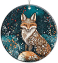 Fox Christmas Ornament 2025, Dated Christmas Ornament 2025, Fantasy Botanical Fox Ornament, Unique Winter Holiday Decoration, Nature Inspired Gifts for Women, Forest Creature Ornament