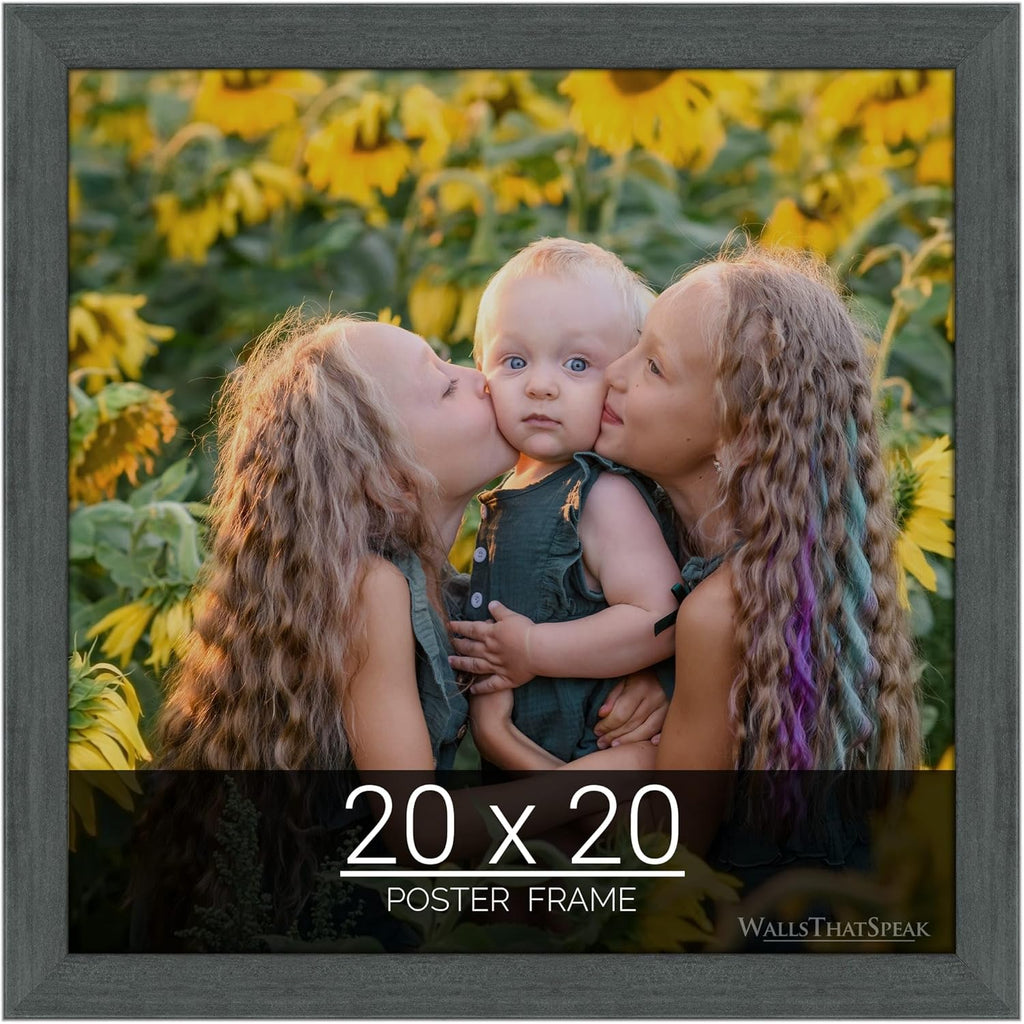 wallsthatspeak 20x20 Slate Gray Picture Frame for Puzzles Posters Photos or Artwork