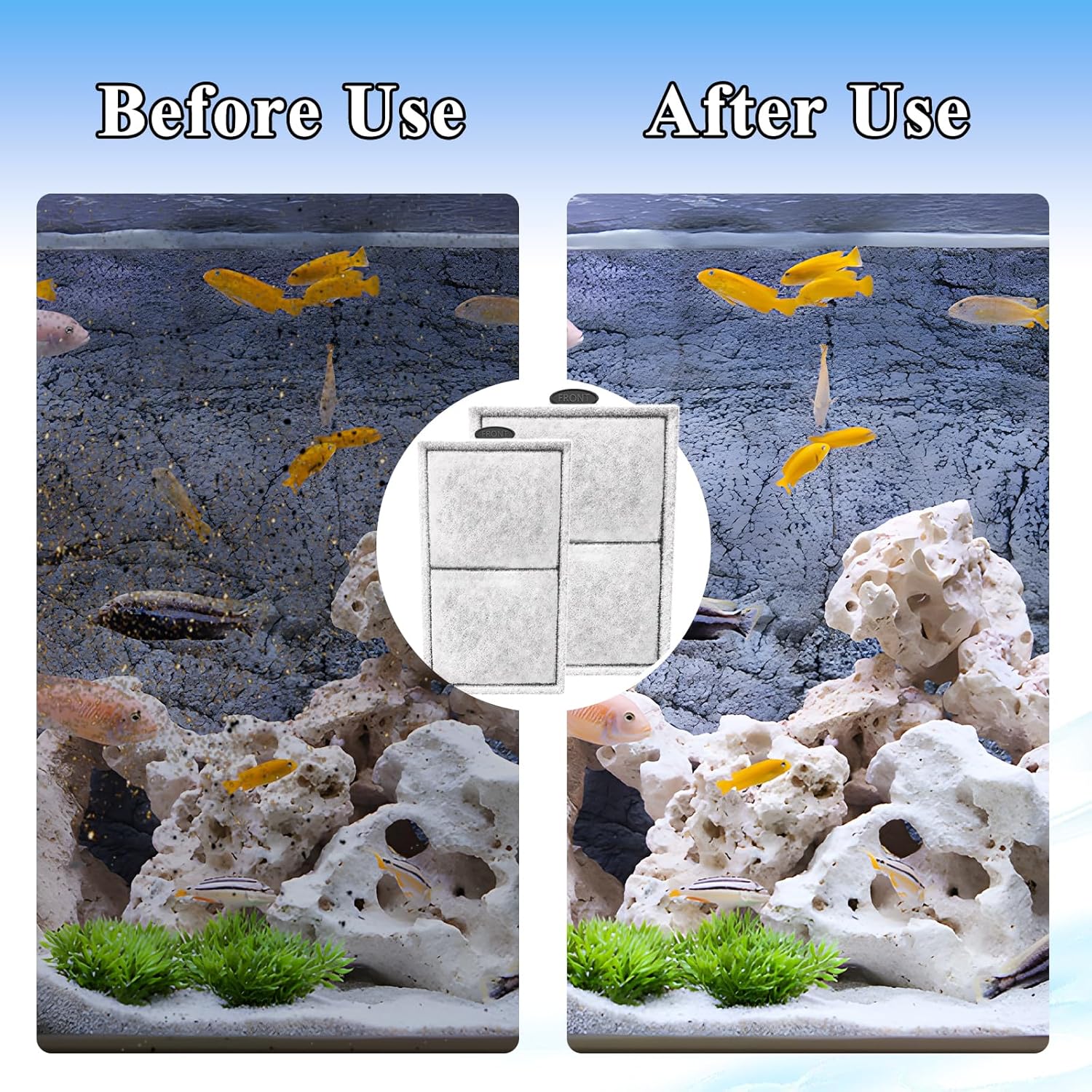 9 Pack PF-L Filter Cartridges Replacement Fish Tank Refill with Zeolite Compatible with PF20, PF30, PF40 and PF75 Power Filters