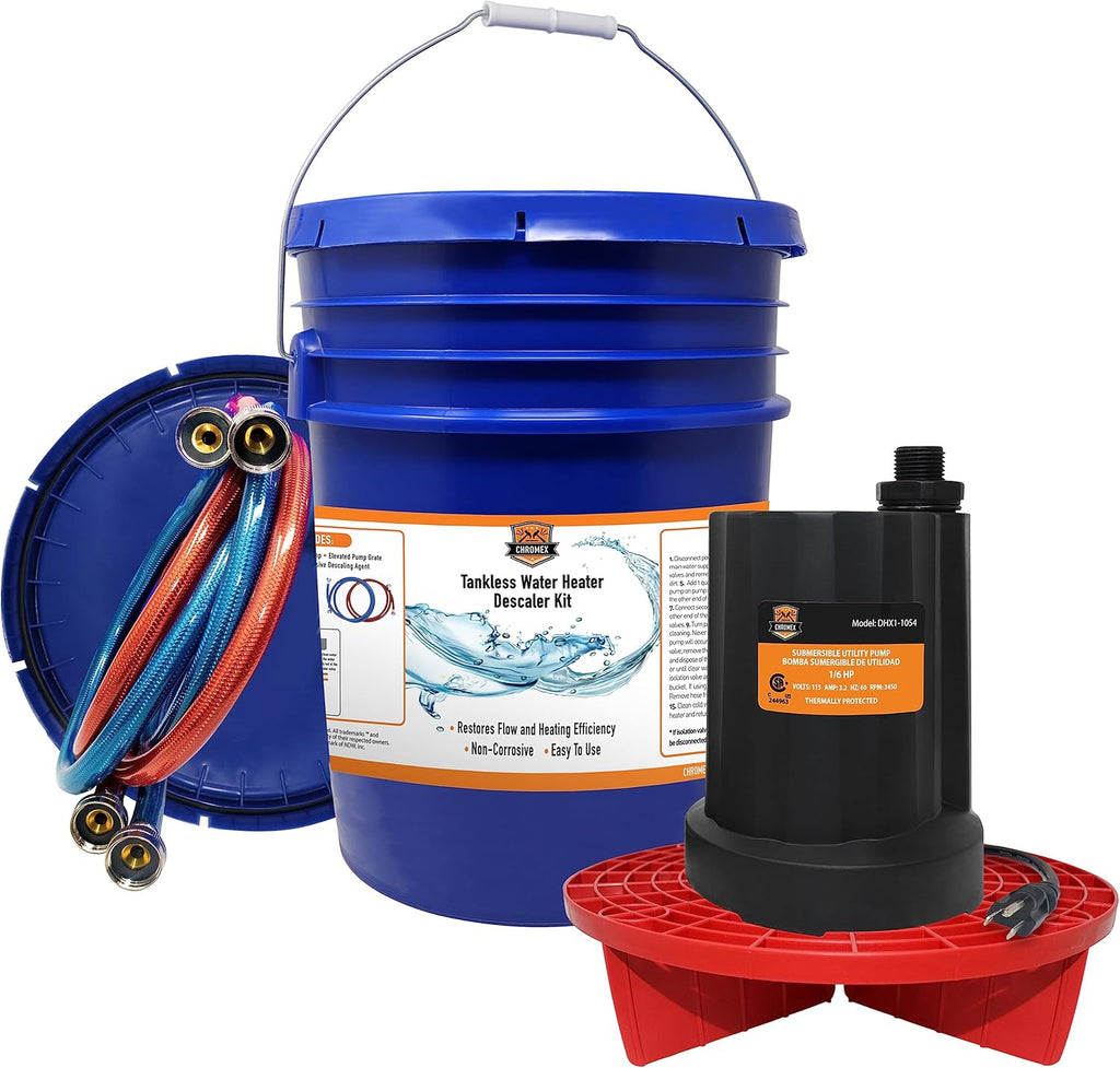 Chromex Tankless Heater Descaler Kit - Just Add Vinegar or Your Own Descaler