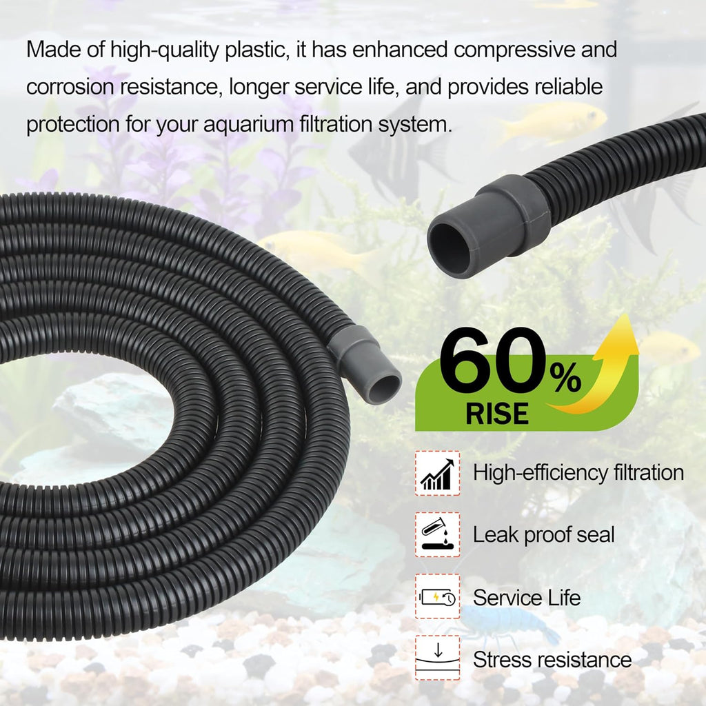 A20015 Ribbed Aquarium Tubing for Fluval 305-407 Canister Filter Hose，9.8Ft
