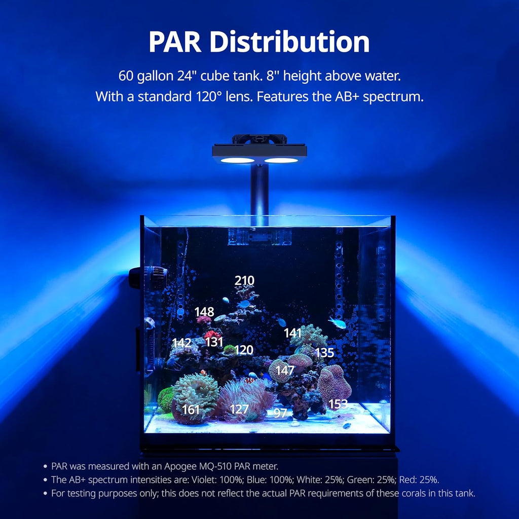 NICREW HyperReef 100 Gen 2 Reef LED Light, 100W Reef Aquarium Lighting for SPS LPS Corals and Saltwater Fish Tanks, Enhanced Violet and Blue Spectrum, Wide Angle Lens, 5 Channels Fully Programmable