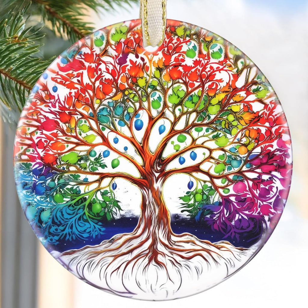 2025 Christmas Ornaments, Round Ceramic, Holiday Decor for Christmas Tree, Gift Idea for Friends